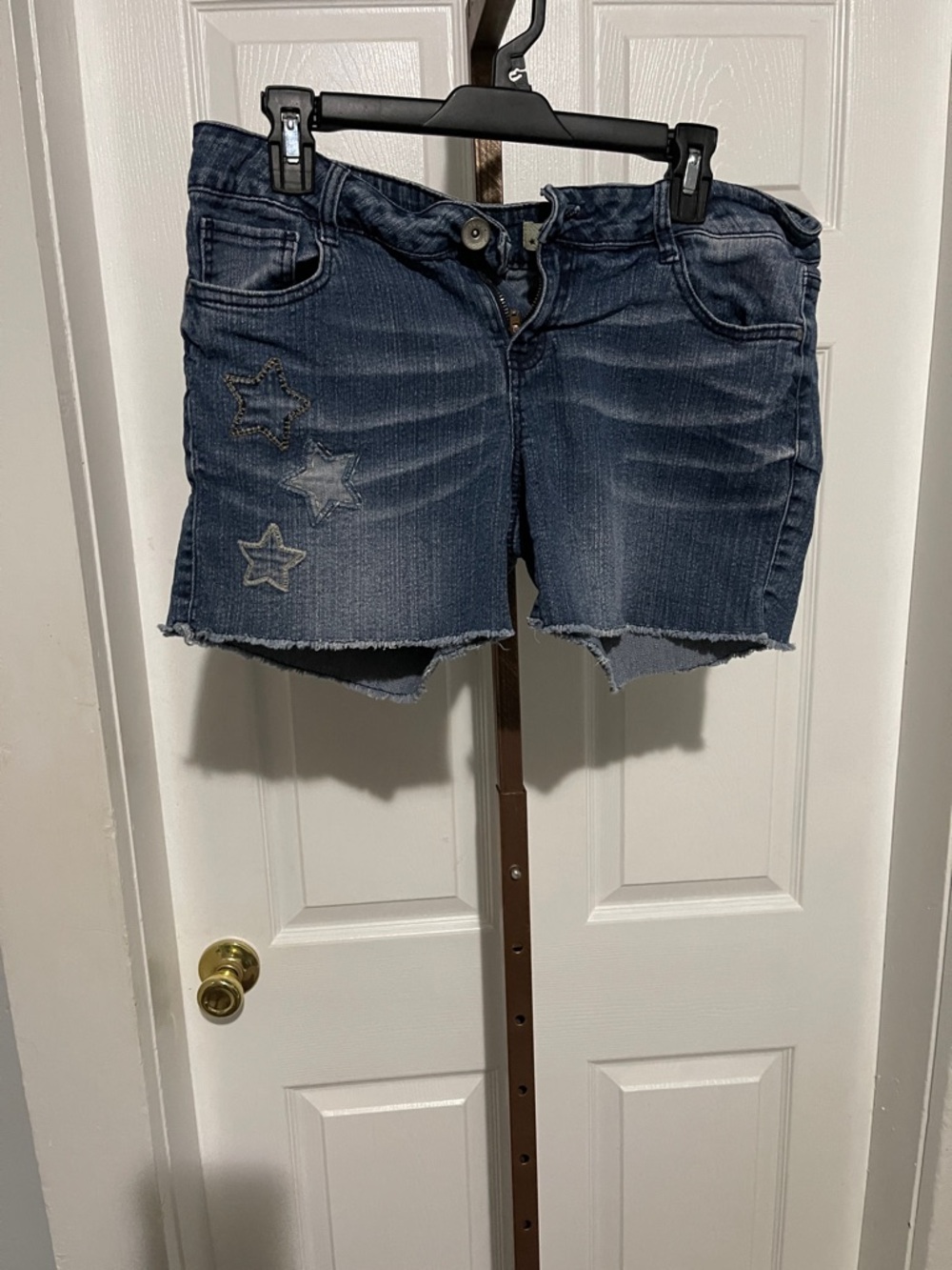 lei Dark Blue Denim Jean Shorts with Star Accents